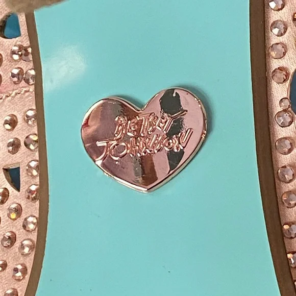 EUC w/box,Blue by Betsey Johnson Elsa Princess pumps,rose gold,ABS crystals, 8 - Picture 10 of 16